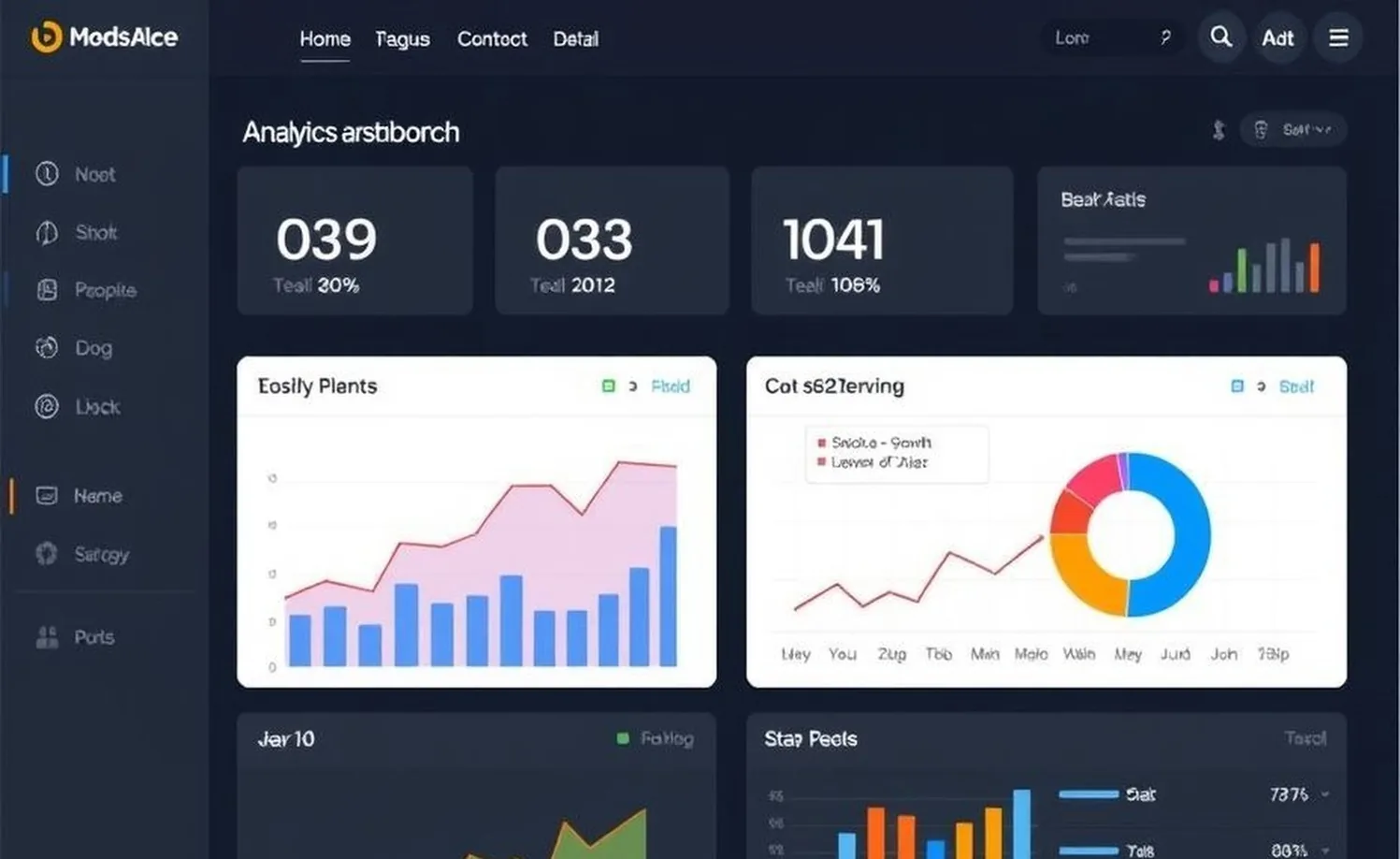 Online business growth dashboard showing analytics and metrics